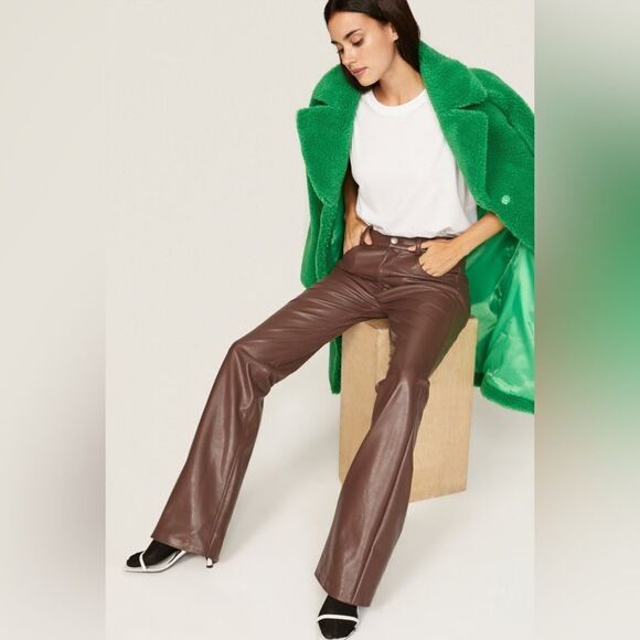 A.L.C Freddie Faux Leather Pant In Brown NWT MSRP $395 - Picture 3 of 8